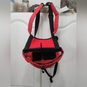 Pet Pocket 2 Hands Free Front Carrier Small Dog Ferret Red 12x12" Travel Bag